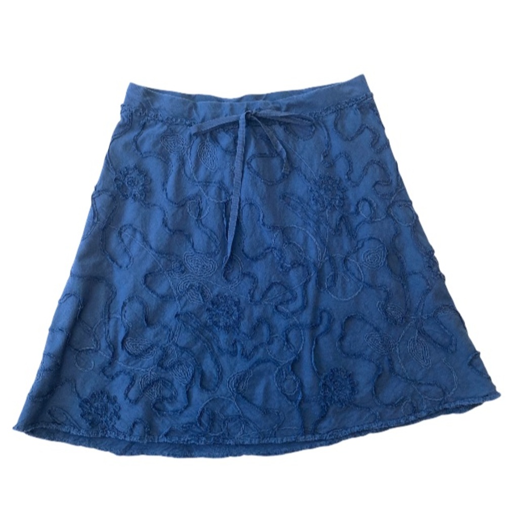 Max Studio Blue Aplique Skirt